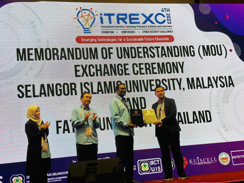 ลงนามบันทึกความร่วมมือทางวิชาการ (MoU) ระหว่าง Universiti Islam Selangor (UIS), Malaysia กับ Fatoni University (FTU), Thailand. 23 ตุลาคม 2566  ณ Kuala Lumpur Convention Centre (KLCC), Malaysia.